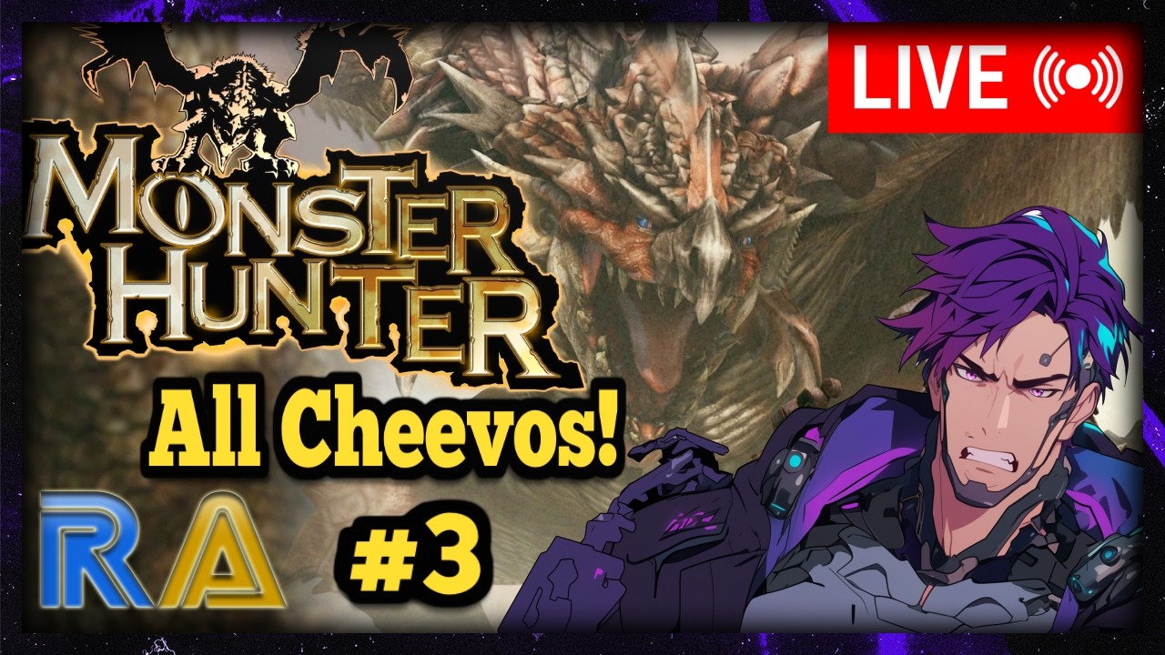 🔴HUNTING ALL CHEEVOS ON MONSTER HUNTER #3 (Grinding Off Stream is Rough)【RETRO ACHIEVEMENTS】