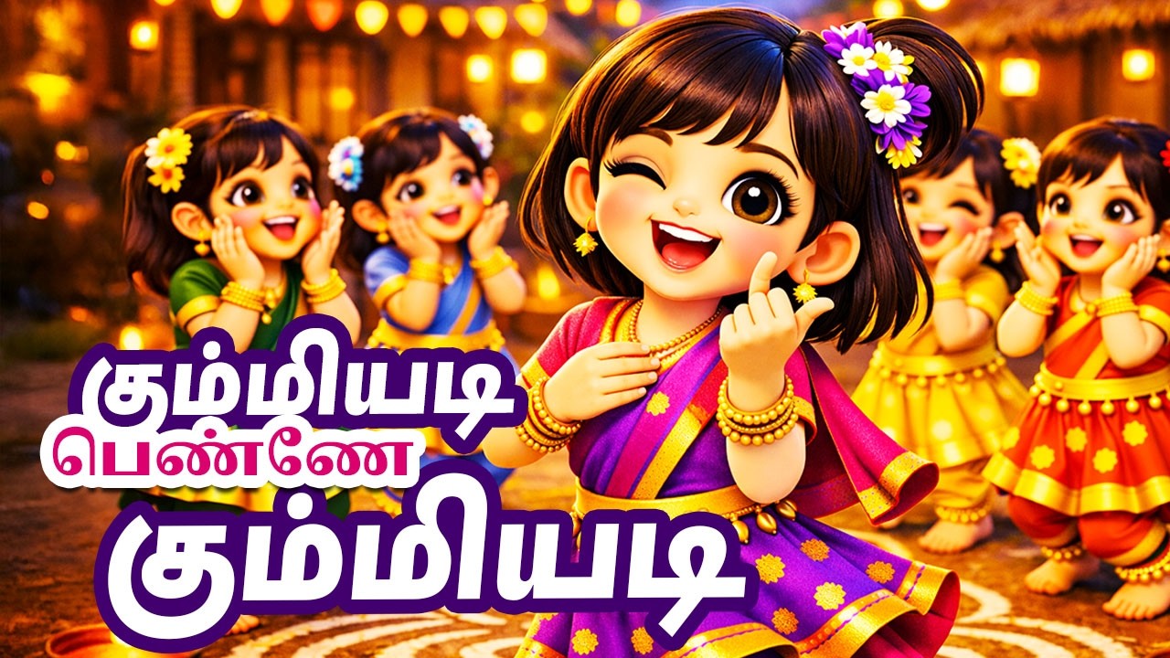 கும்மியடி பெண்ணே கும்மியடி | Chittu Kummi Dance Song | Tamil Kids Folk Song | Thavil Urumi