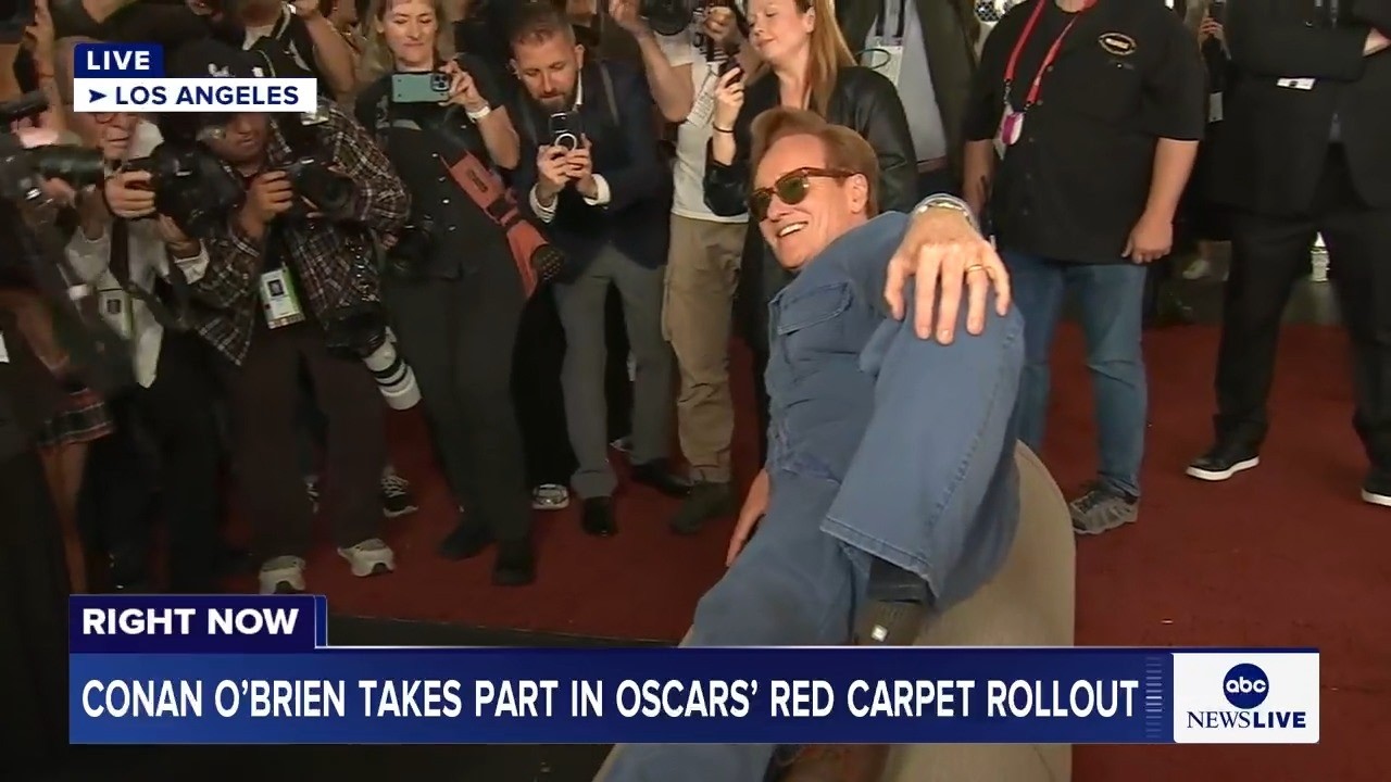 LIVE: Conan O'Brien takes part in Oscars red carpet rollout