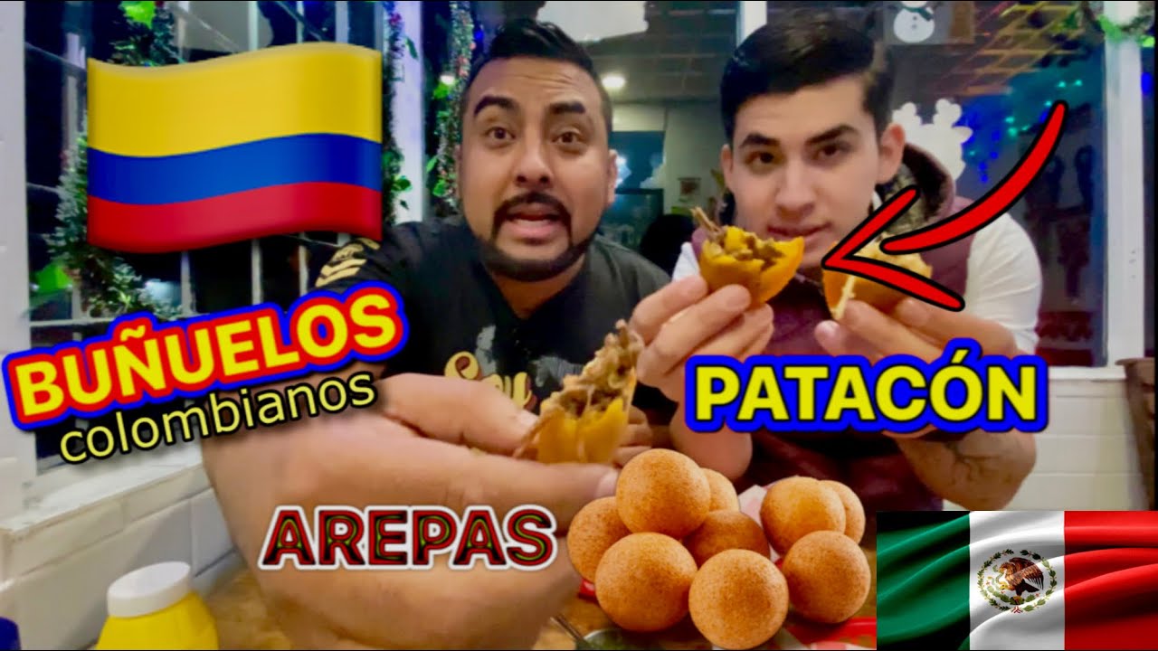 MEXICANOS PROBANDO COMIDA COLOMBIANA por primera vez