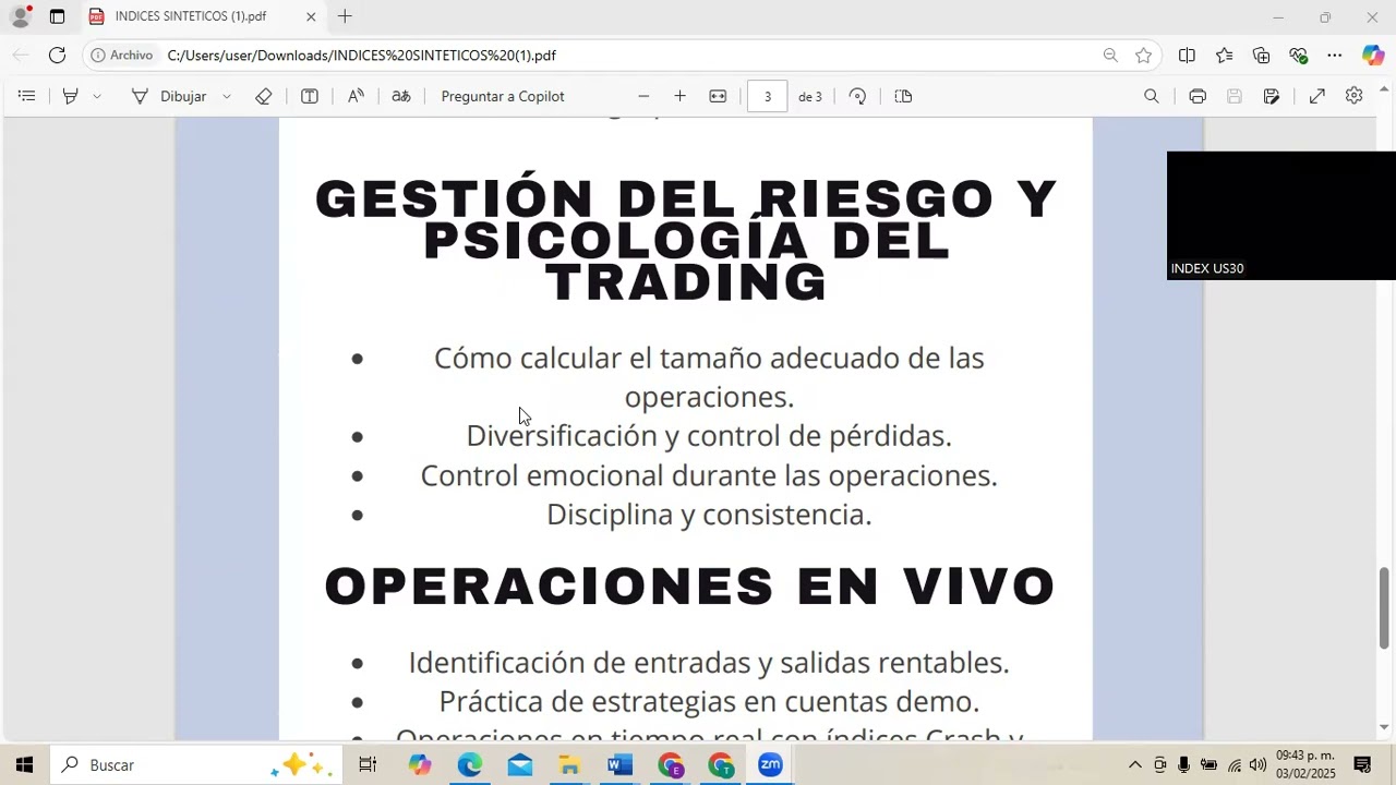 Temario de Trading en &Iacute;ndices Sint&eacute;ticos Completo #trading