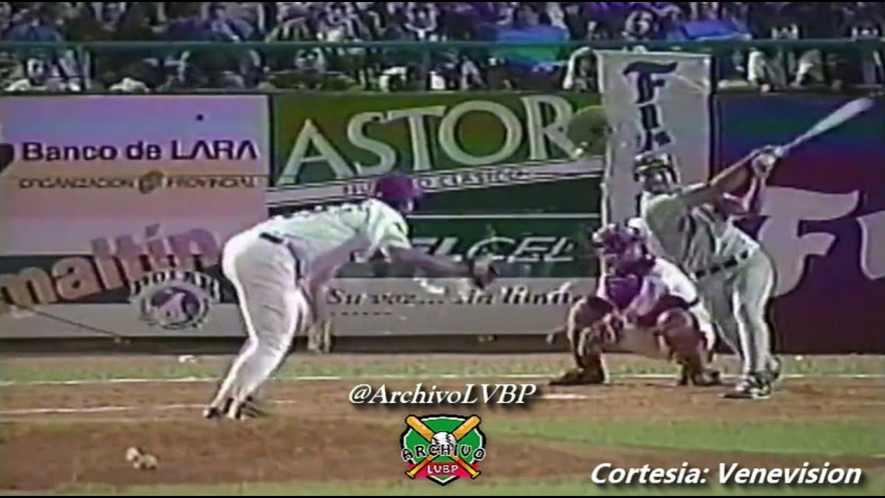 Jonrón de JOSE FRANCISCO MALAVE LVBP FINAL 95-96 JUEGO 6 Cardenales de Lara vs Nav. del Magallanes
