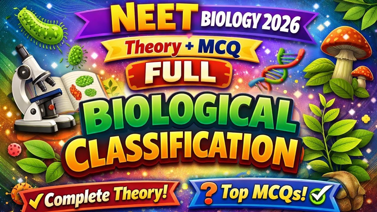 🔥 NEET Biology 2026 – Biological Classification | Complete Theory + Most Important MCQs#Neetbiology