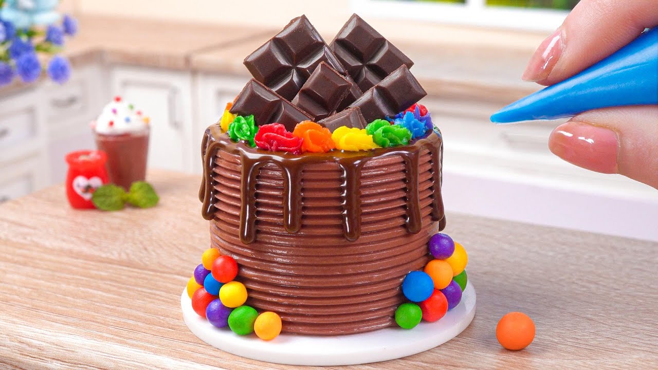 MELT CHOCOLATE CAKE 🍫 Perfect Miniature Chocolate Cake Decorating | Mini Cakes Making