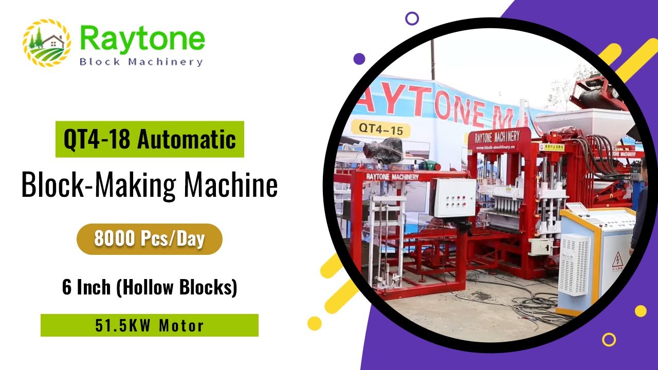 Automatic Brick Making Machine | QT4-18 Block Machine with Capacity 8000 pieces/day
