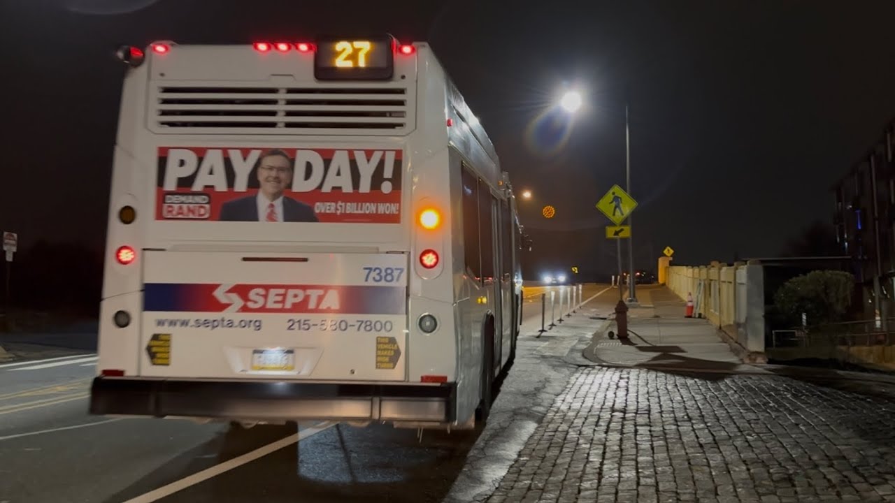 Southeastern Pennsylvania Transportation Authority 2014 Nova Bus LFSA HEV 7387 Ride on the 27 