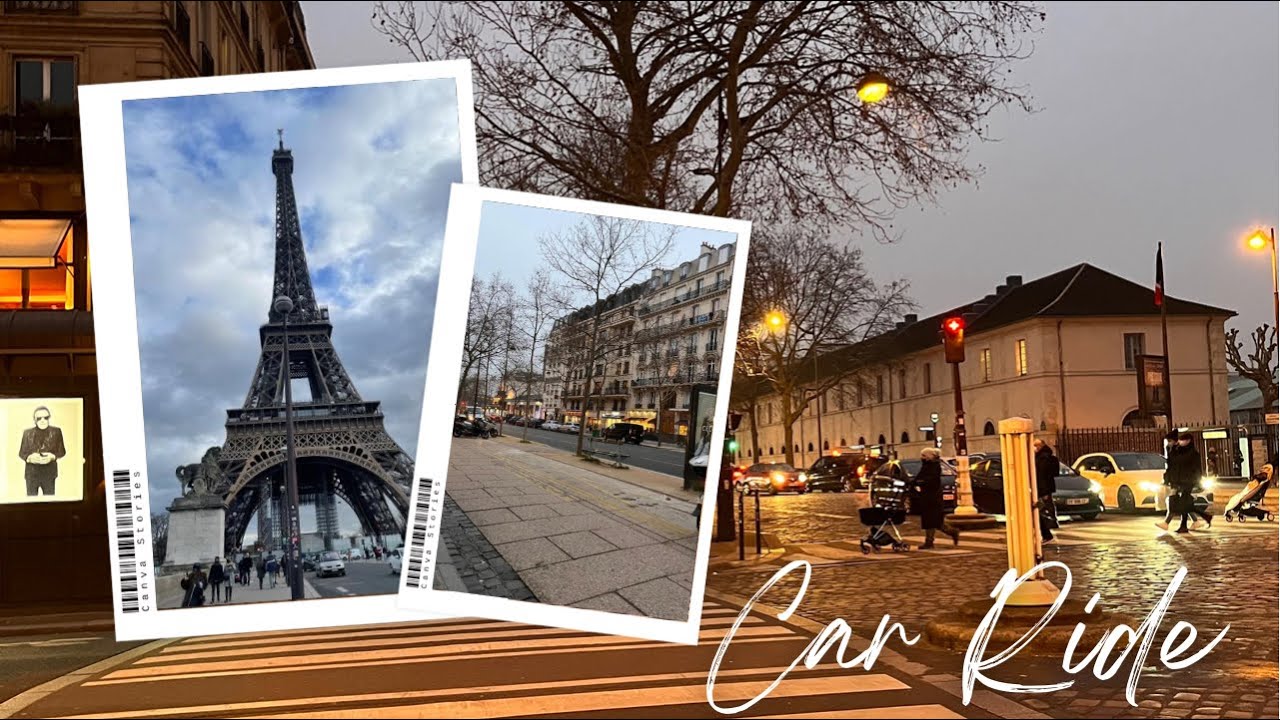 Drive From Charles De Gaulle Airport To The Eiffel Tower || Uber Ride In Paris || Roads Of Paris