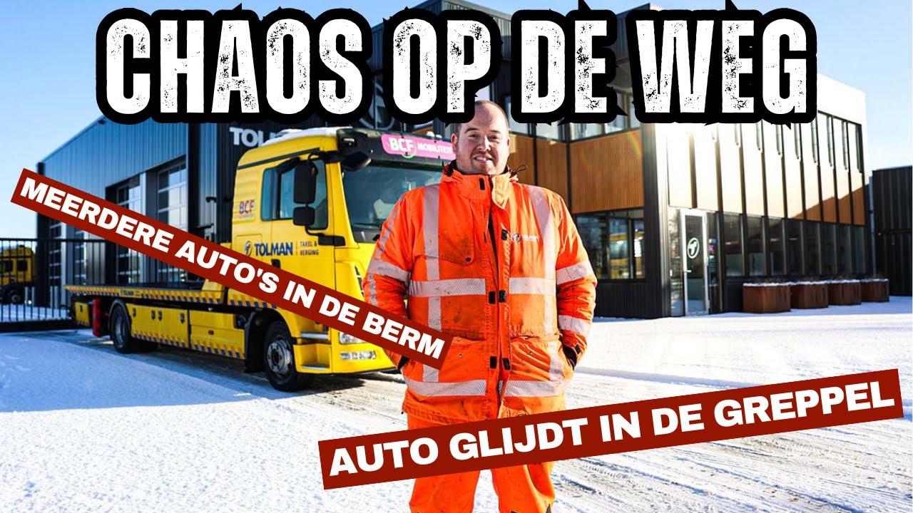 Sneeuwdrama langs de weg meerdere auto's vast
