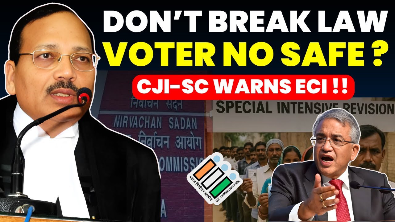 DON'T SIDELINE LAW..1.25 CRORES VOTERS NO SAFE...CJI-SC WARNS ECI....HALT SIR? #supremecourtofindia