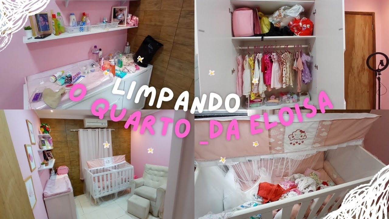 Faxina no quarto da minha bebê 💖 | Organização da cômoda, guarda-roupa e banheiro.