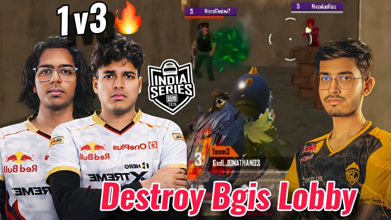 Godl Aggression in Bgis R4 Lobby  😳| Jonathan 1v3 🔥| B2B Squad Wipes 😮| 25 Finishes Total 😧