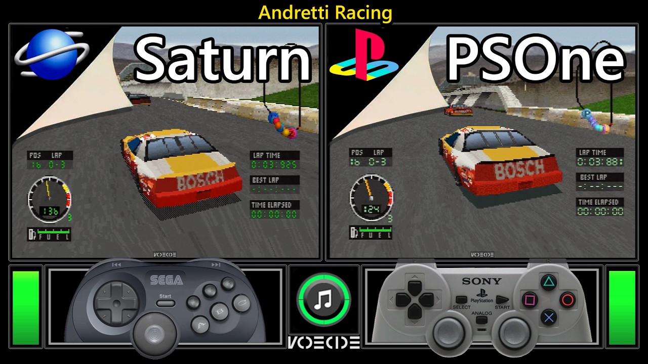 Andretti Racing (Sega Saturn vs PlayStation) Real Hardware Comparison