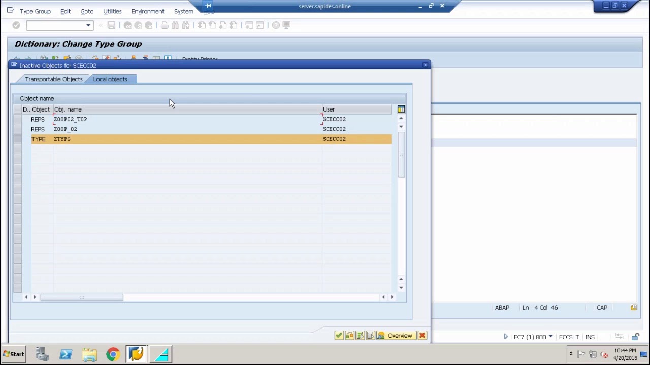 Type Groups Creation in ABAP