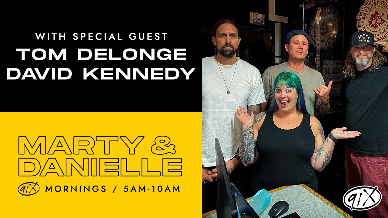 Marty and Danielle with Tom and David of @angelsandairwaves!