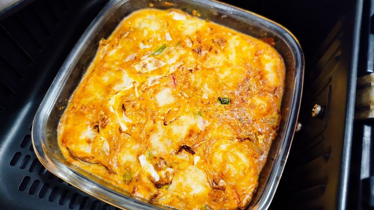 Torta salgada assada na Airfryer sem farinha de trigo super saudável pode comer sem medo!