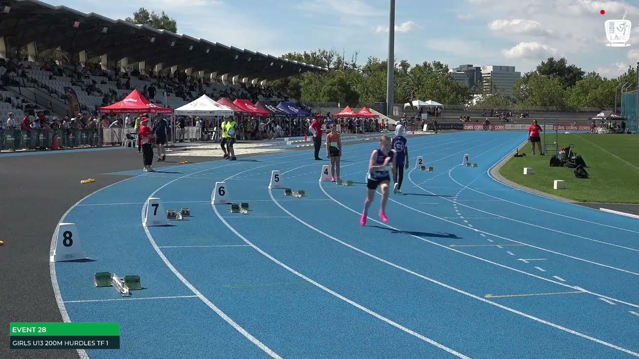 Girls U13 200m Hurdles Timed Final 1: 2022/23 State Track and Field Championships