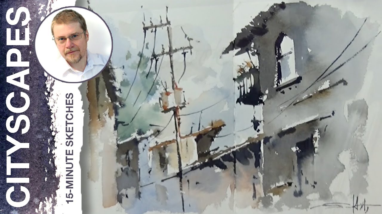 #72 Sketching the Streets of Mexico (Watercolor Cityscape Tutorial)