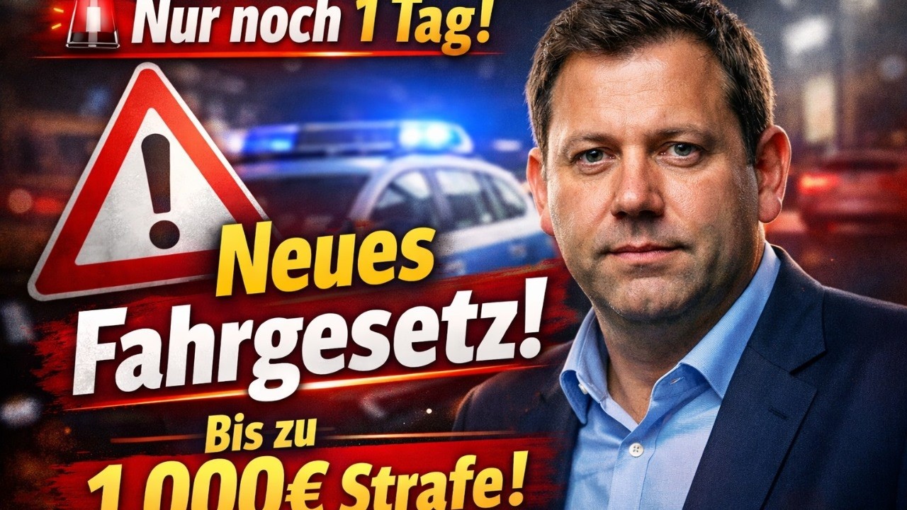 🚨 Nur noch 1 Tag! Neues Fahrgesetz – Bis zu 1.000€ Strafe!