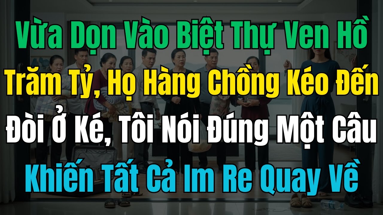 Vừa dọn vào biệt thự ven hồ trăm tỷ, họ hàng chồng kéo đến đòi ở ké, tôi nói đúng một câu khiến tất