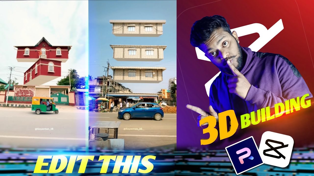 How to make the new Trending 3D Building Swipe Up Effect in mobile | building split up effect