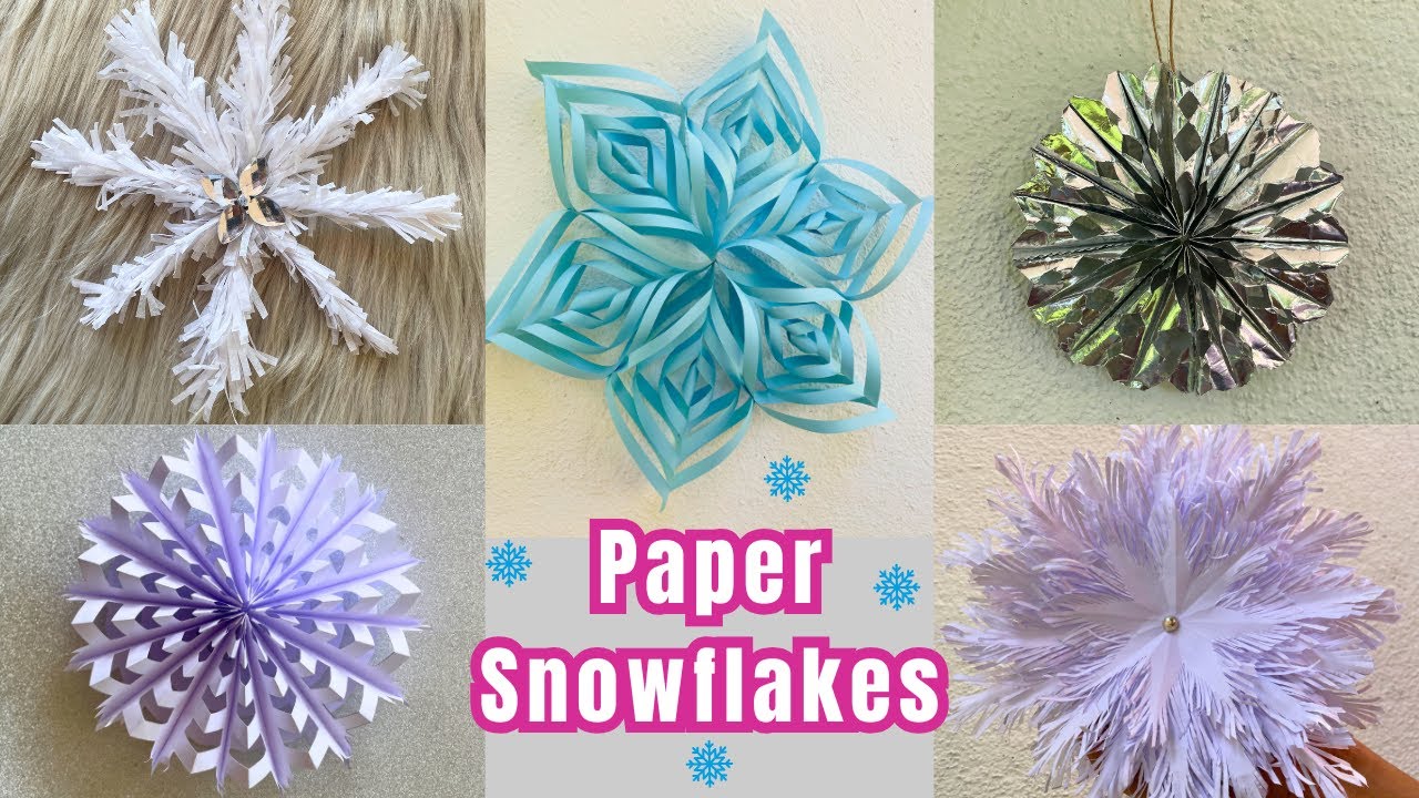5 Ideas | DIY Paper Snowflake Craft Ideas to Decorate Your Home | Easy Home Decor Ideas