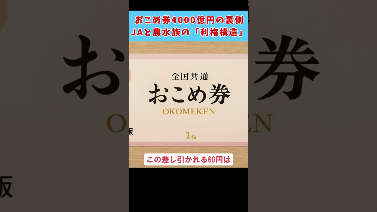 【令和7年12月3日】おこめ券配布の裏側…JAと農水族が潤う仕組みとは？