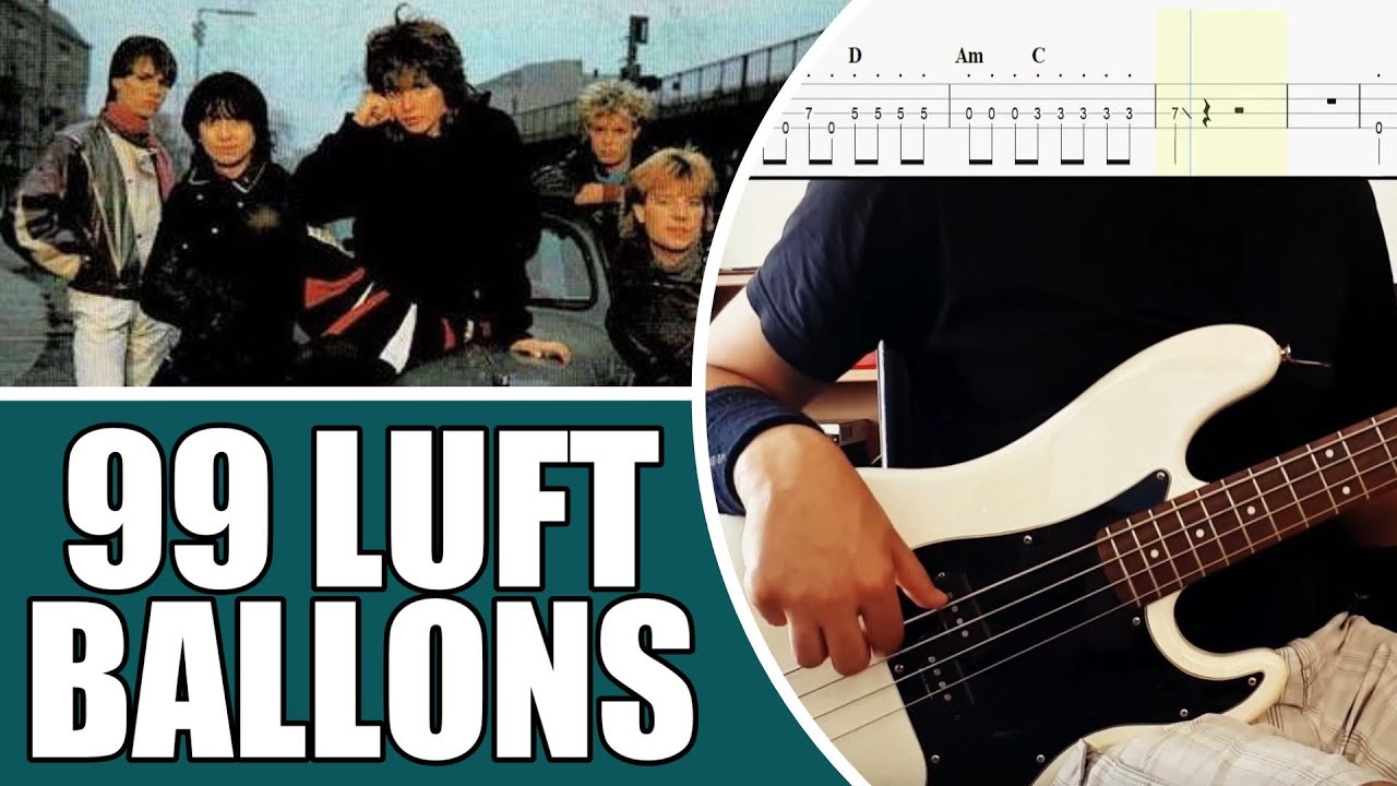 99 Luftballons  - NENA  | Bass cover with tabs #137