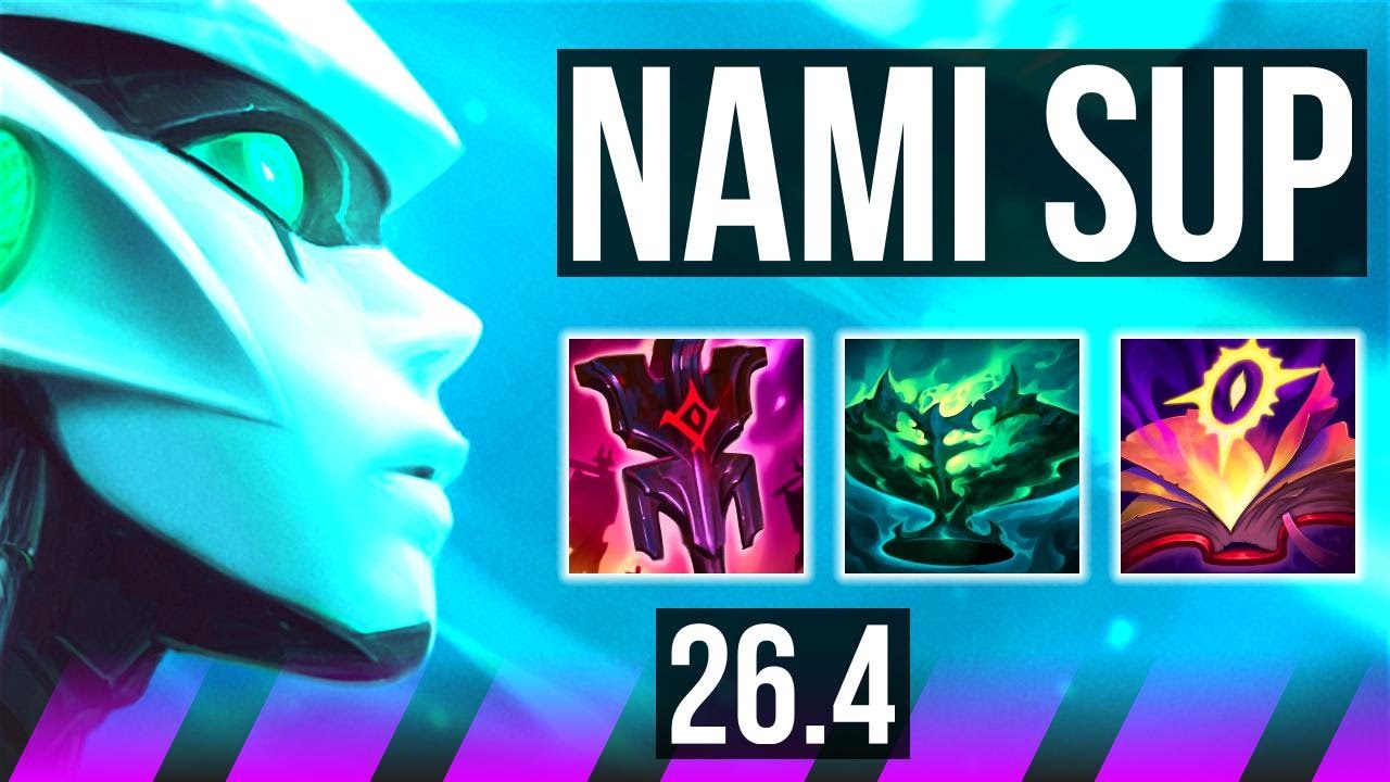 NAMI & Jhin vs SORAKA & Ezreal (SUP) | Good KDA: 5/1/32, 28K damage, Electrocute | EUW Master | 26.4