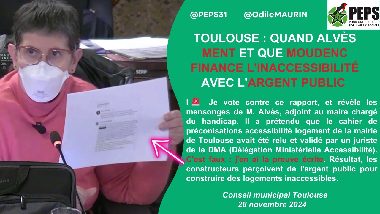 Toulouse : quand Alvès ment et que Moudenc finance l'inaccessibilité avec l'argent public