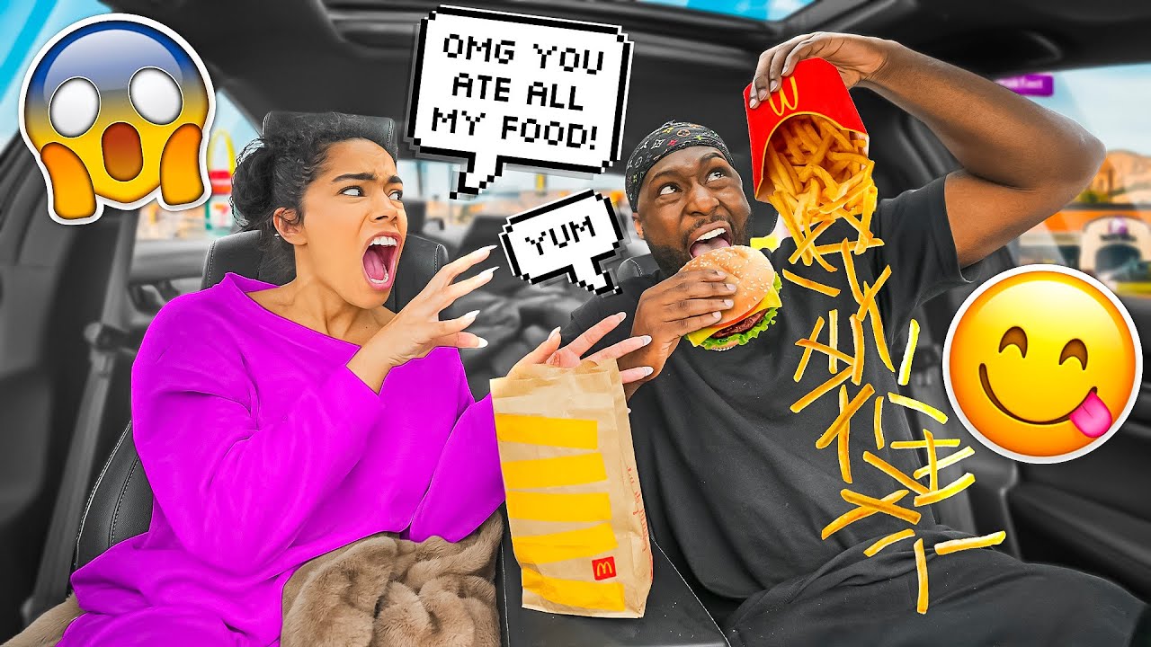 Telling My Fiance I'm NOT HUNGRY Then EATING All HER FOOD! *SHE SNAPS*