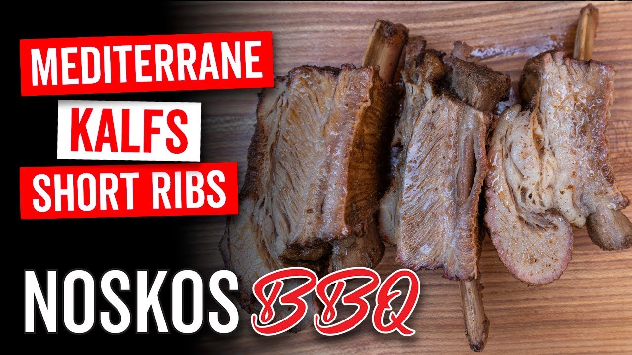 Mediterrane kalfs short ribs van de barbecue