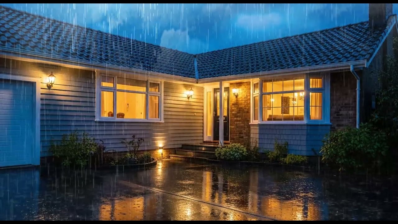 Stay Relaxed All Night ⚡ Rainfall & Deep Thunder