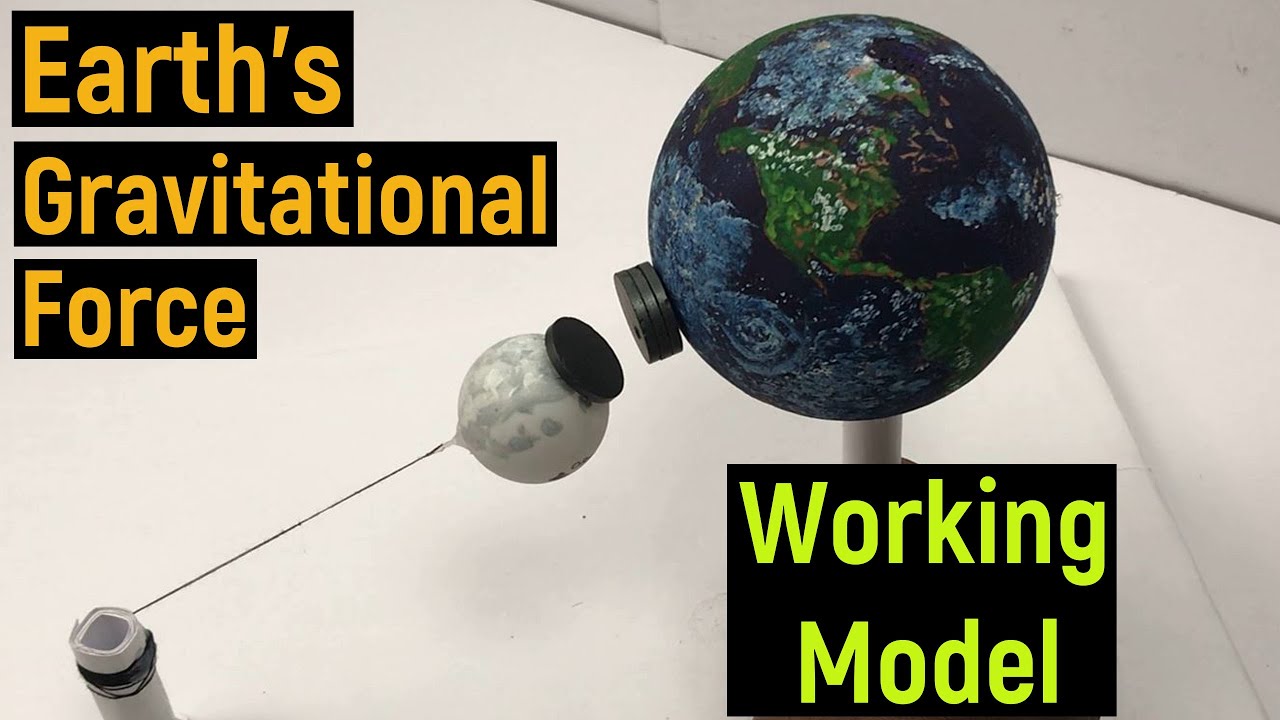 earth gravitational force working model - gravitational force working model - science project - diy