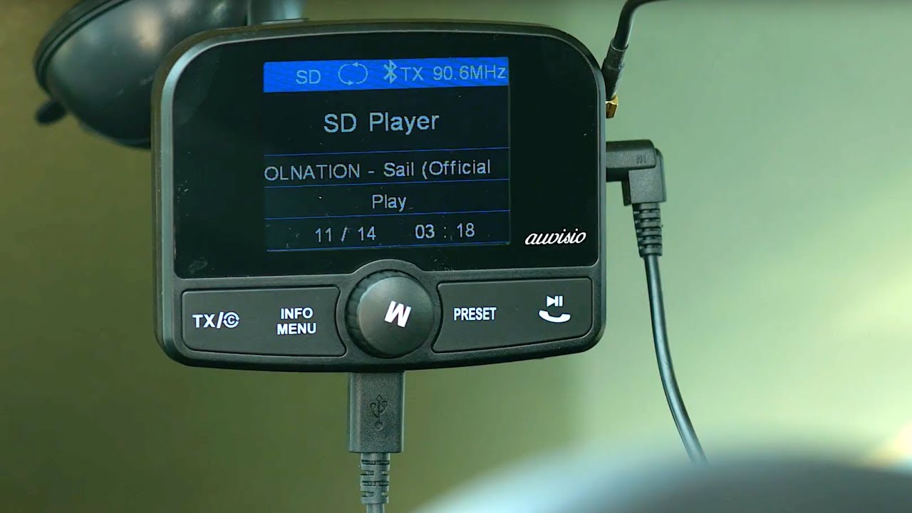 auvisio Kfz-DAB+/DAB-Empfänger, FM-Transmitter, Bluetooth, Freisprech-Funktion 