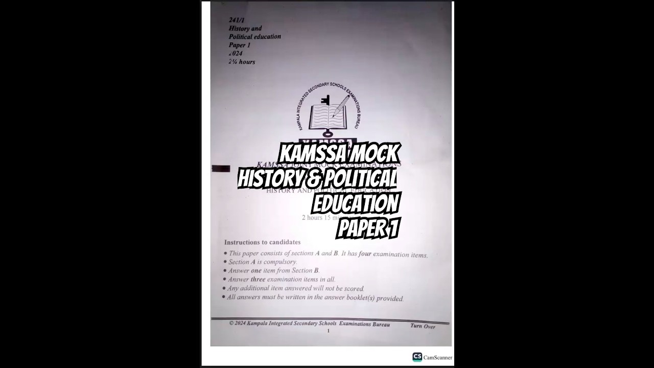 UCE KAMSSA Joint Mock History & Political Education Exam #katedapp #exam#education