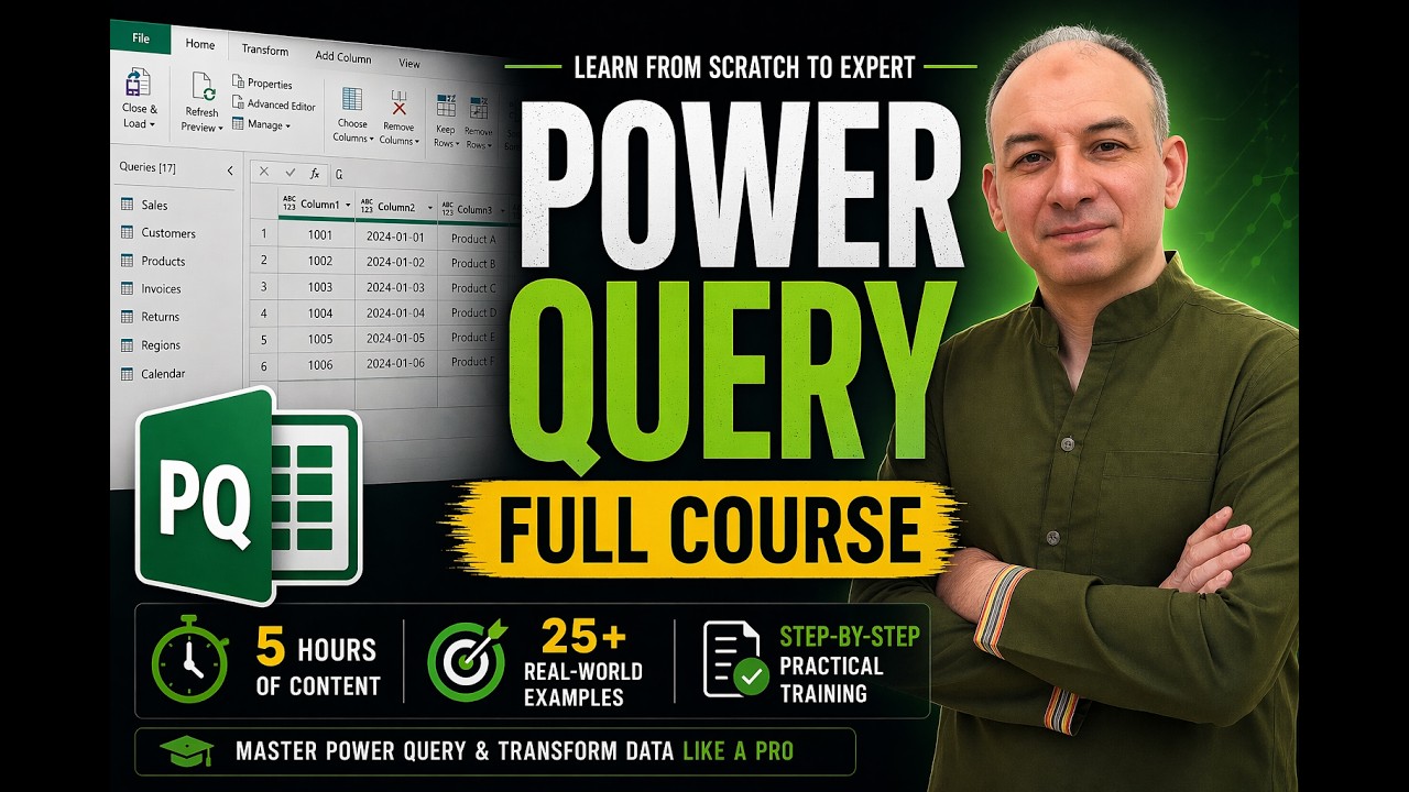 All-In-One Power Query Basics Course: 18 Comprehensive Topics in 5 Hours (25+ examples)