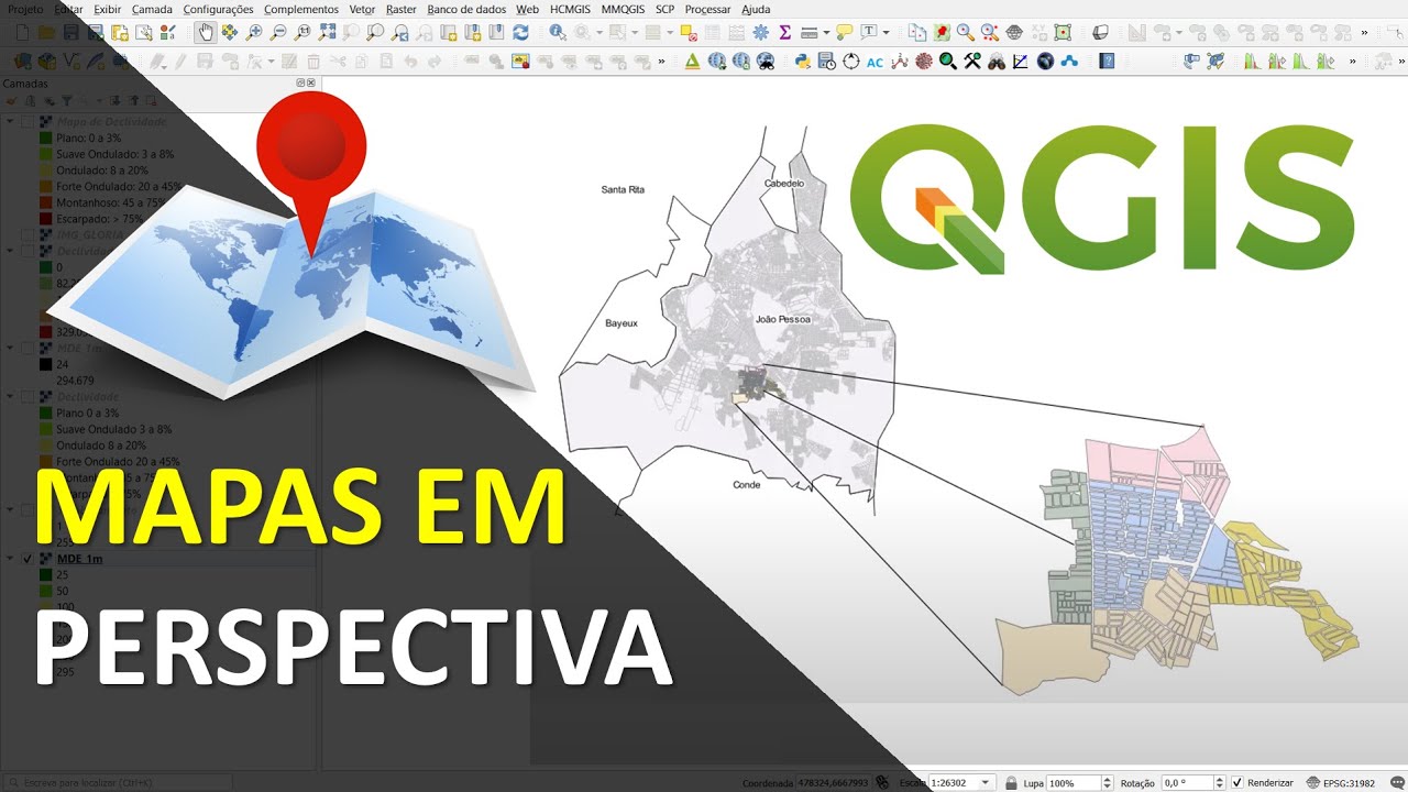 Como Fazer Mapa de Localização com Visão em Perspectiva no QGIS