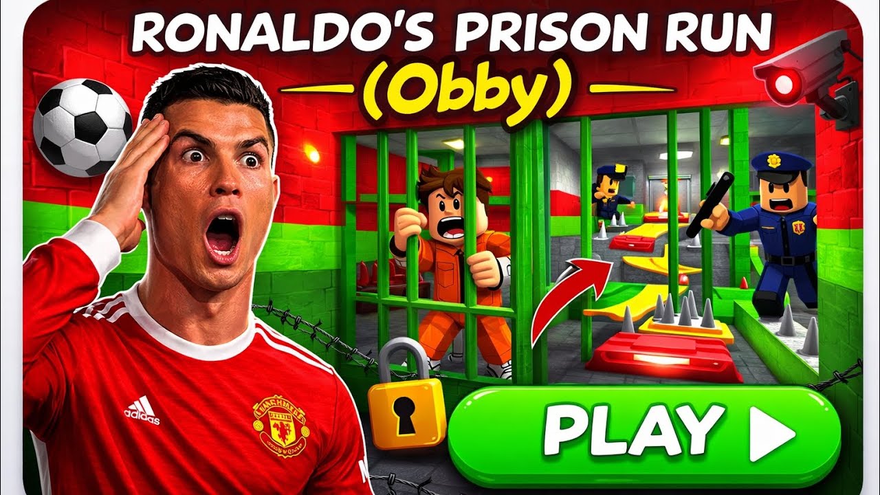 Ronaldo prison obby run challenge💪 😲😲@JangerAll-In 