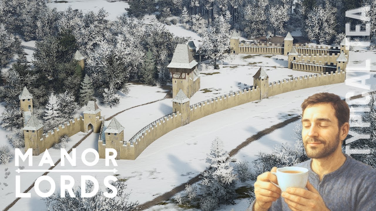 I design a fortress, and continue tricking the stupid AI in Manor Lords