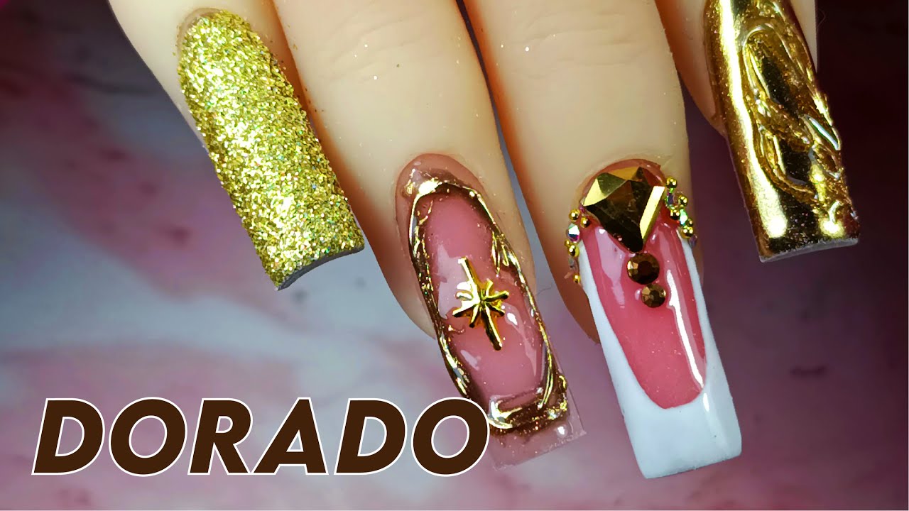ATRAE ABUNDANCIA💵 con ESTAS UÑAS 💅🏻✨ Diseño de uñas en color DORADO para AÑO NUEVO