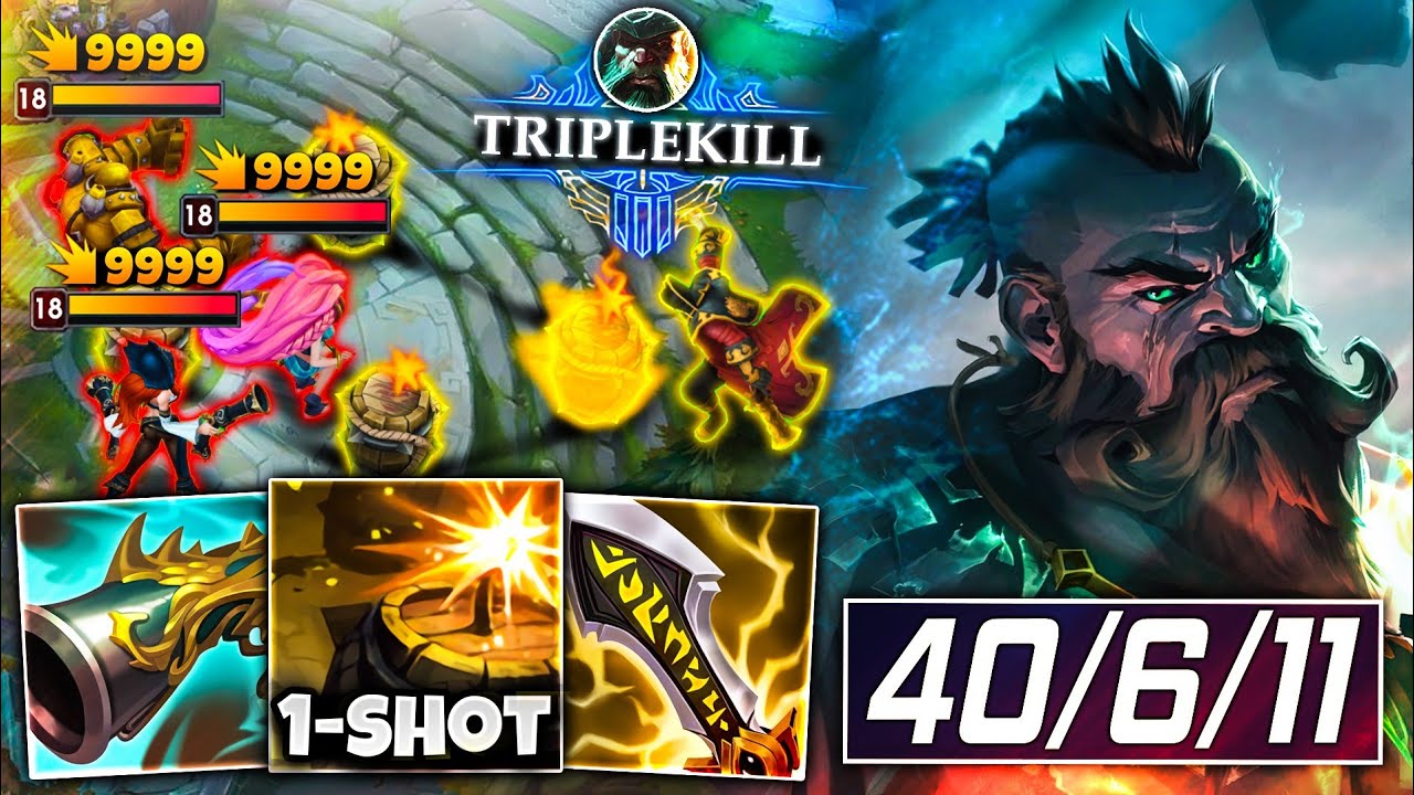When 700 AD Gangplank Drops 40 Kills In Urf (1 Shot With Barrel)