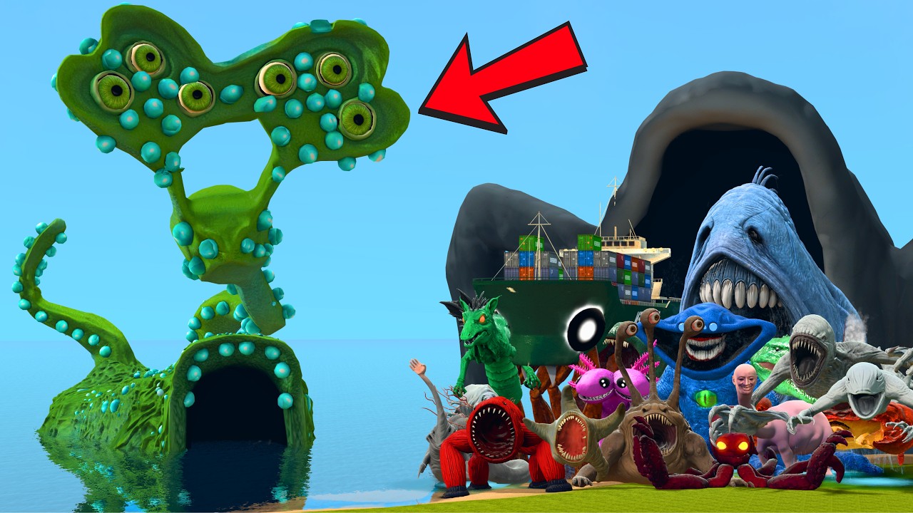 New Giant Gloria The Sea Creature Vs All Sea Monster Creatures In Garry's Mod