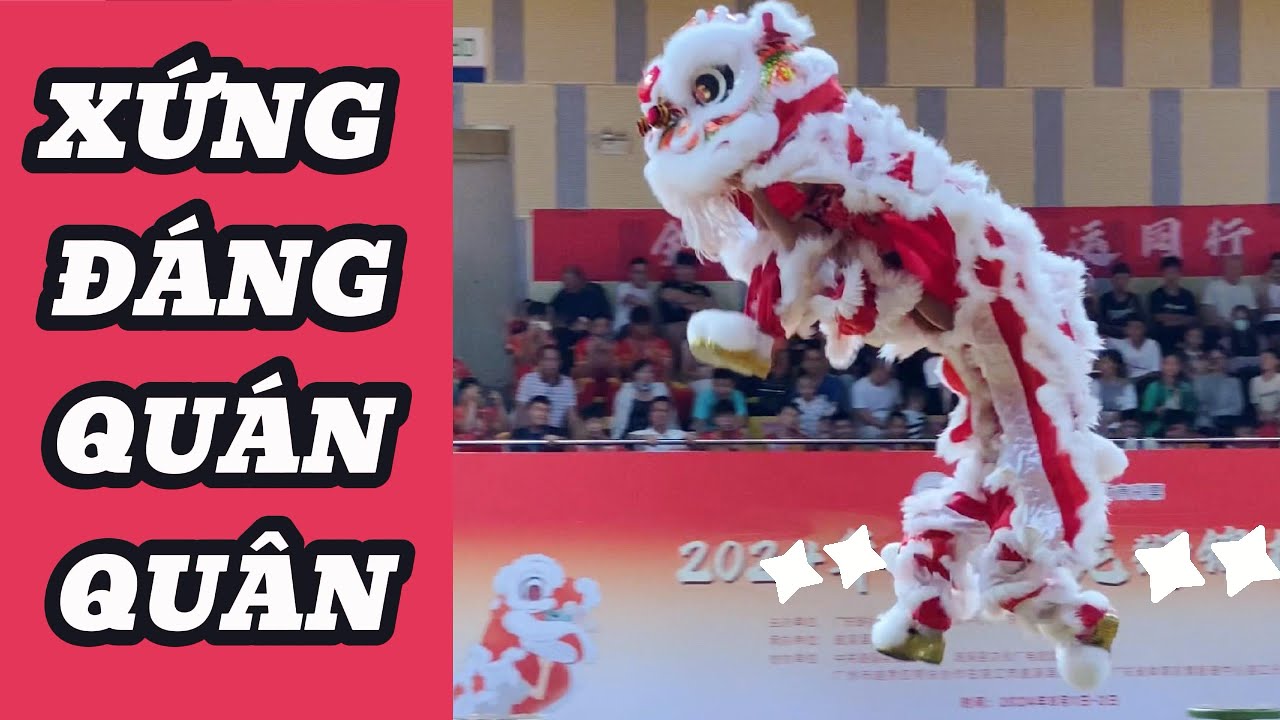 Cú lội ngược dòng và lùi năm bước trước khi lên cọc của vua sư tử quá xuất sắc #mualan #liondance