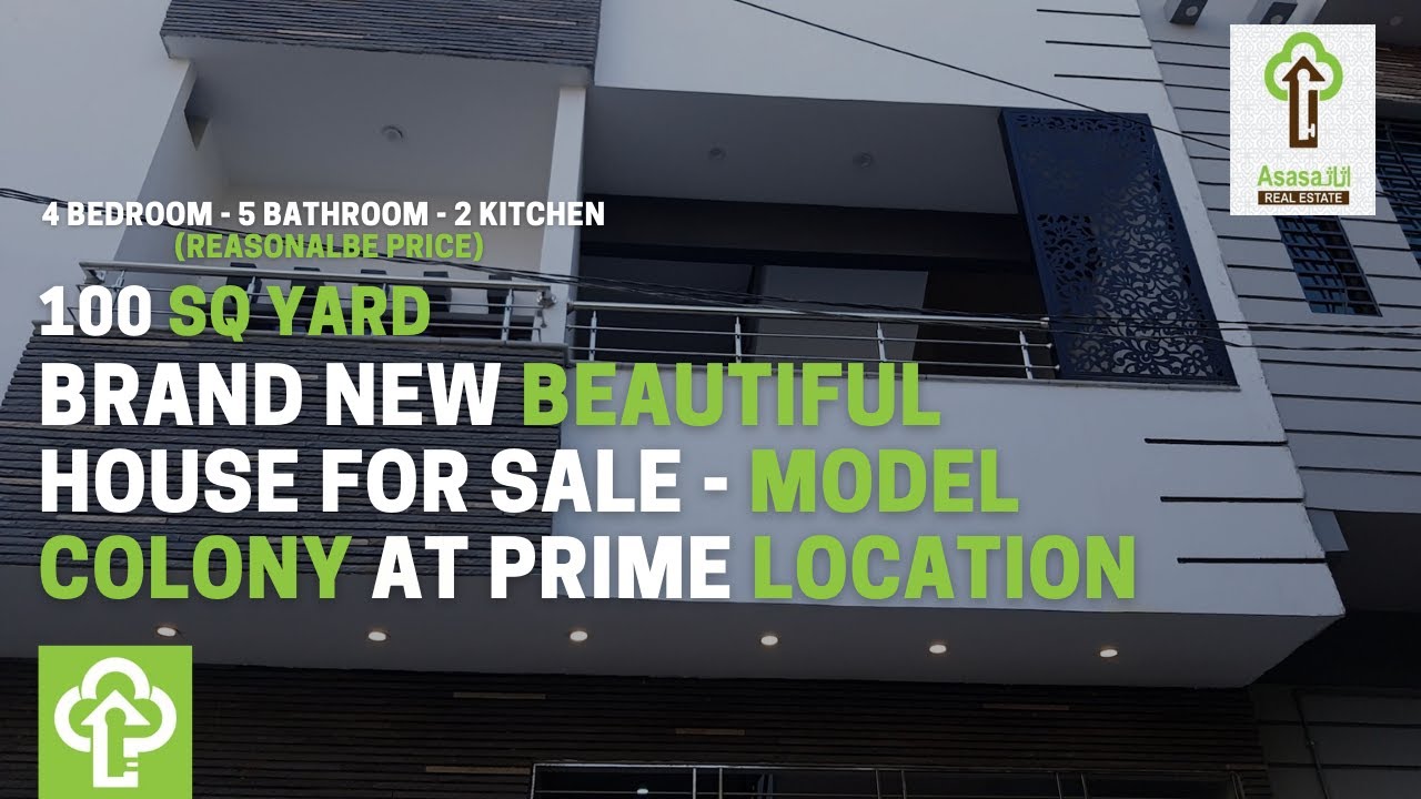 100 SQ Yard Brand New House For Sale | Prime Location at Model Colony | Asasa Real Estate