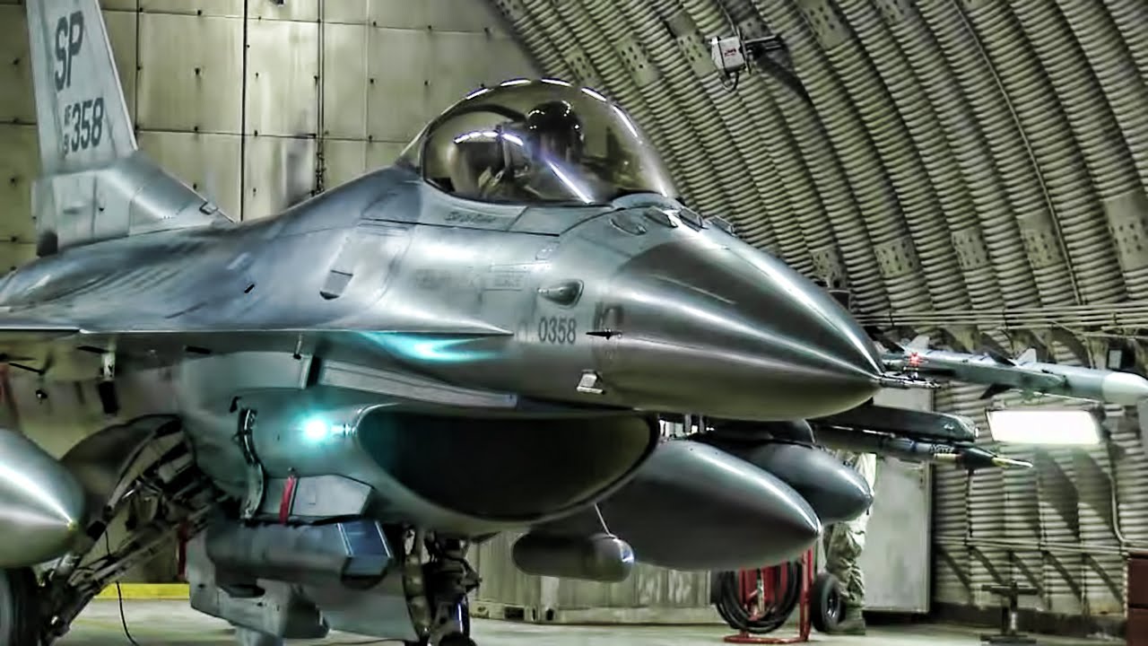 F-16 Fighter Jets At Spangdahlem Air Base Taxi & Takeoff
