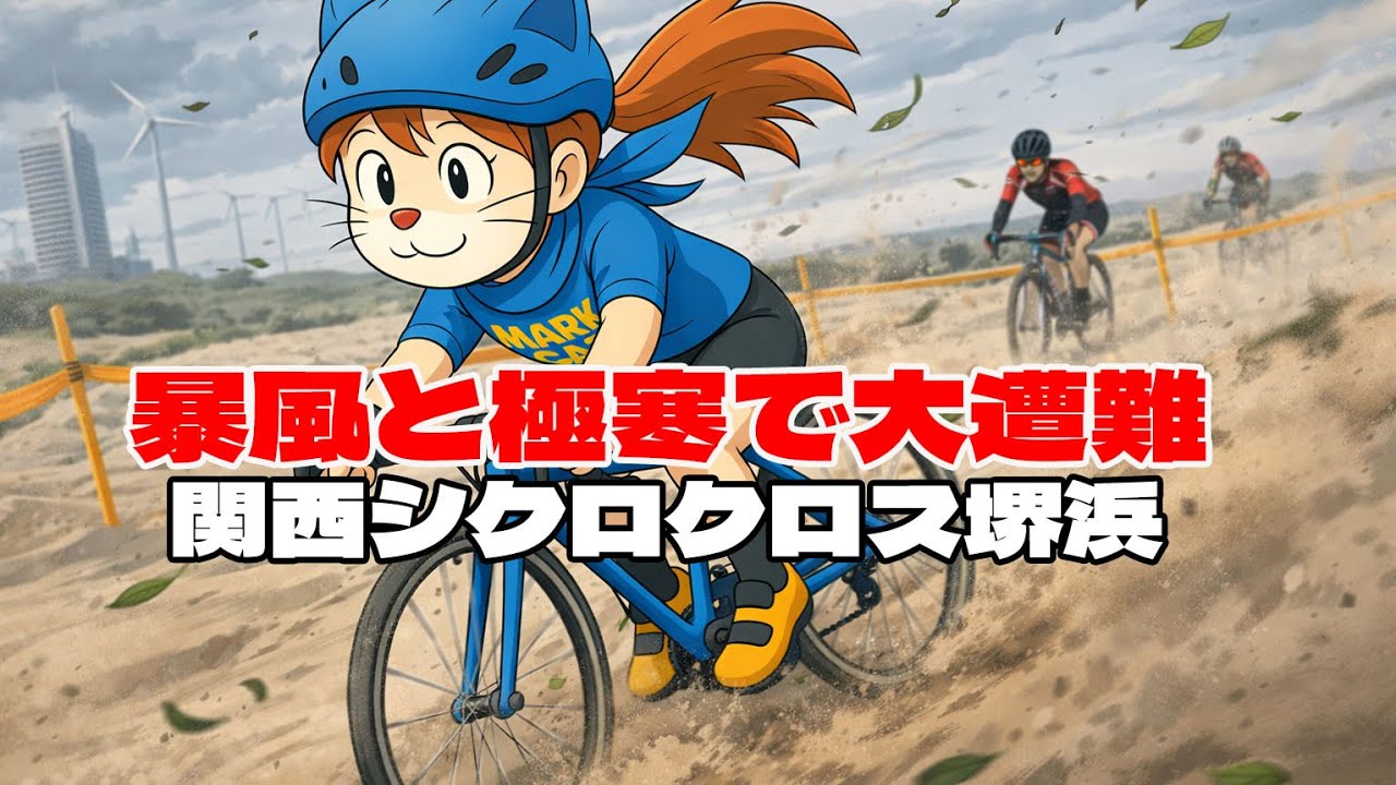 暴風!極寒!鼻水たらたら!CATSの関西シクロクロス堺浜W3は集団から切れて大遭難