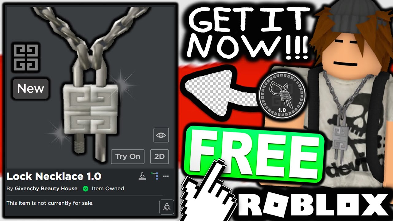 FREE ACCESSORIES! HOW TO GET Lock Necklace 1.0 & 2.0! (ROBLOX Givenchy Beauty House Event)
