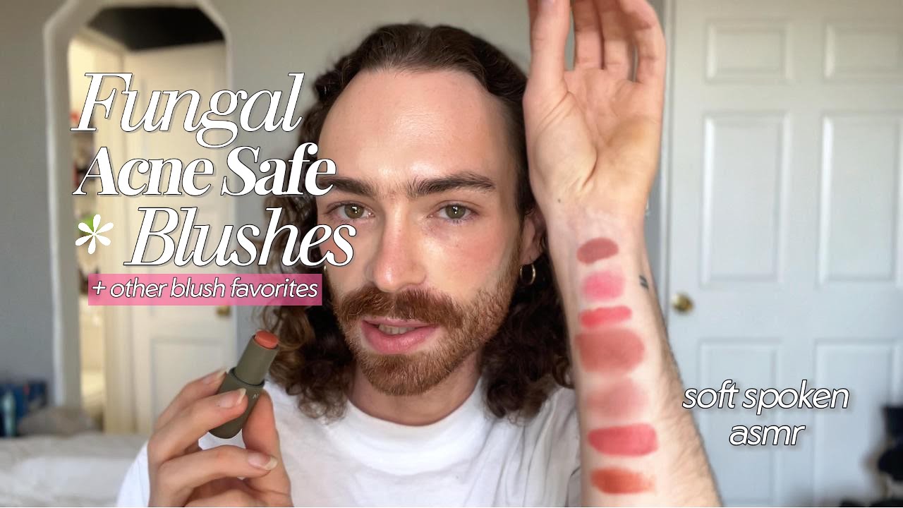Relaxing Soft Spoken ASMR Makeup Fungal Acne Safe Blushes + Other Favorite Blushes #asmrmakeup