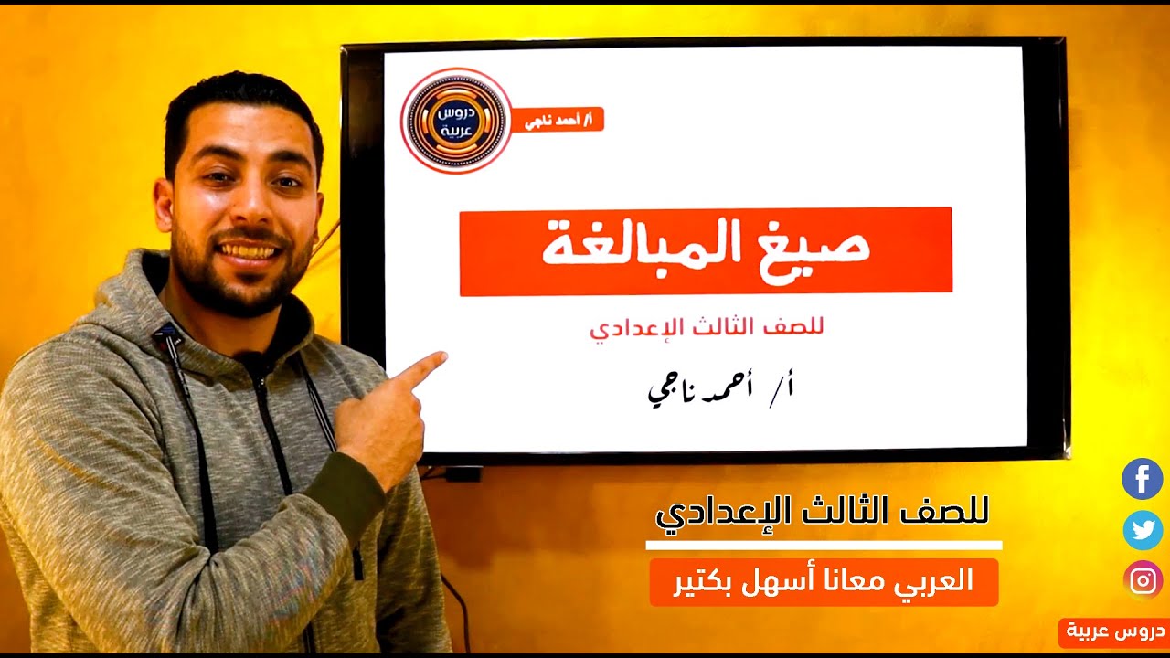 صيغ المبالغة للصف الثالث الإعدادي + كيف تجيب عن سؤال النحو -  دروس عربية