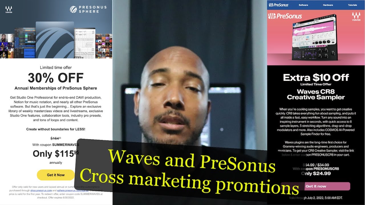 Waves And PreSonus cross promotion marking deals - PreSonus Sphere and Waves CR8